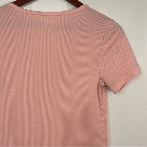 TIME AND TRU Partial Button Down Tee Light Pink Size Medium - Picture 6 of 9
